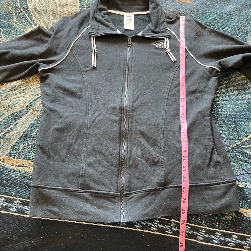 The North Face Women’s XL Fleece Softshell Full-Zip Pullover Jacket Black White - Picture 12 of 14